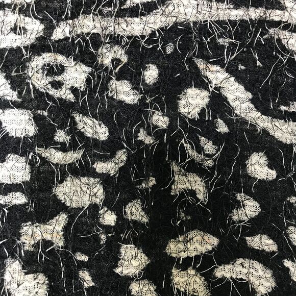 Mirror Image Cardigan Womens 1X Black Ivory Eyelash Knit Button Langenlook Artsy - Picture 5 of 11